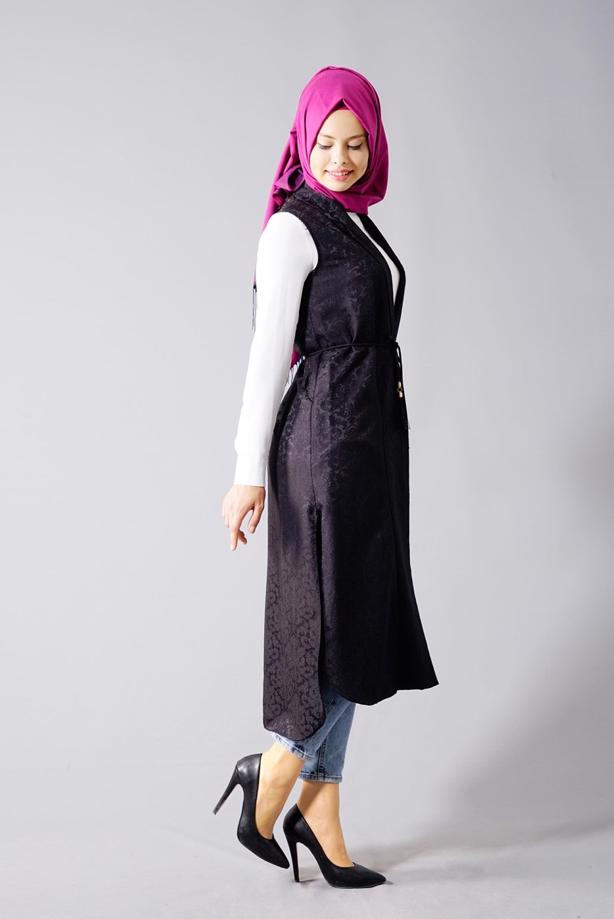 Vêtements hijab  T 8329-1 Actüel Jakarlı Yelek - TRENDTESETTÜR