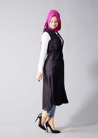 Hijab clothing BLACK T 8329-1 Actüel Jakarlı Yelek