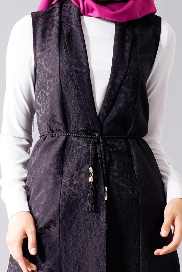 Vêtements hijab  T 8329-1 Actüel Jakarlı Yelek - TRENDTESETTÜR
