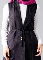 Hijab clothing BLACK T 8329-1 Actüel Jakarlı Yelek