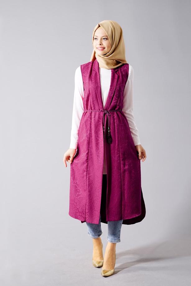 Vêtements hijab  T 8329-1 Actüel Jakarlı Yelek - TRENDTESETTÜR