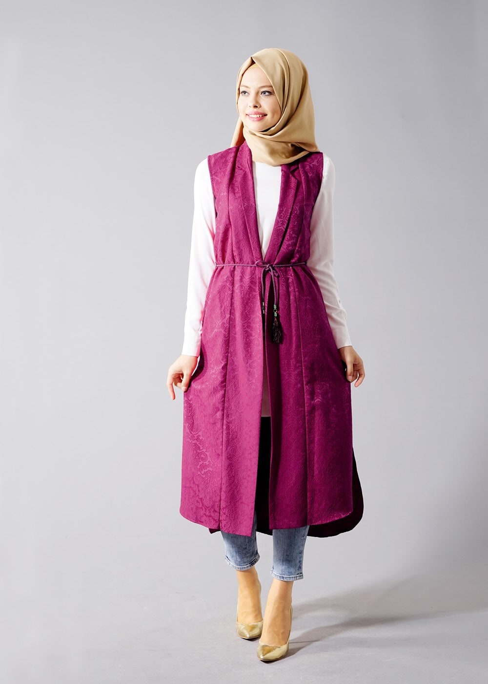 Vêtements hijab FUCHSIA T 8329-1 Actüel Jakarlı Yelek