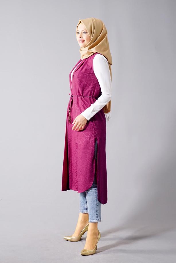 Vêtements hijab  T 8329-1 Actüel Jakarlı Yelek - TRENDTESETTÜR