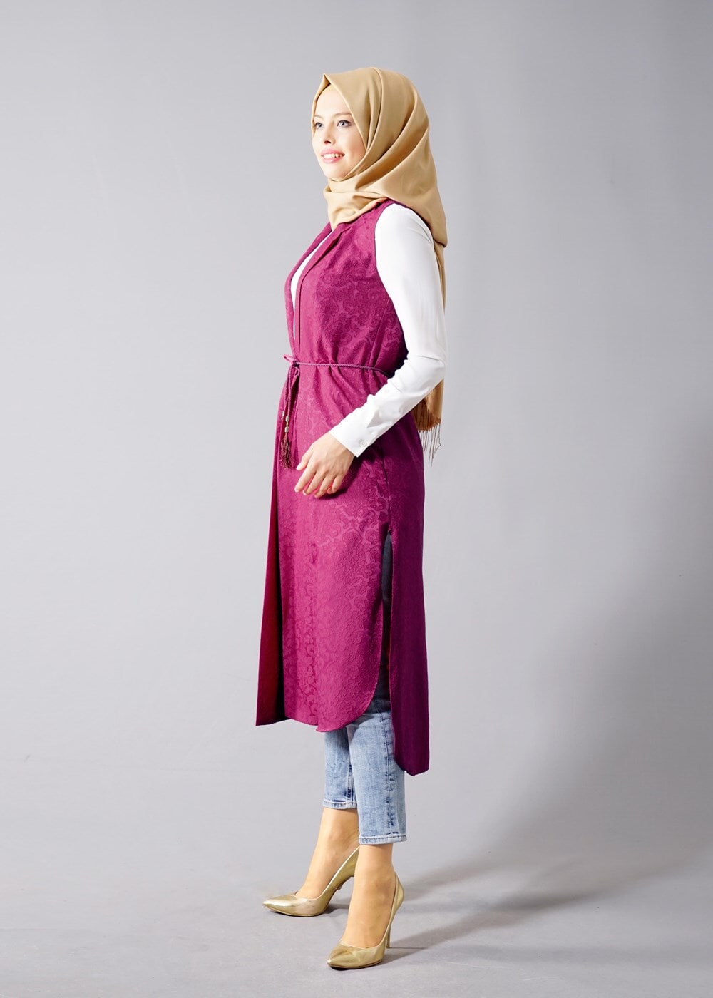 Vêtements hijab FUCHSIA T 8329-1 Actüel Jakarlı Yelek