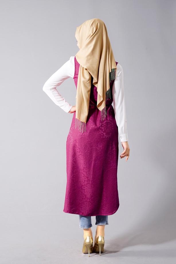 Vêtements hijab  T 8329-1 Actüel Jakarlı Yelek - TRENDTESETTÜR