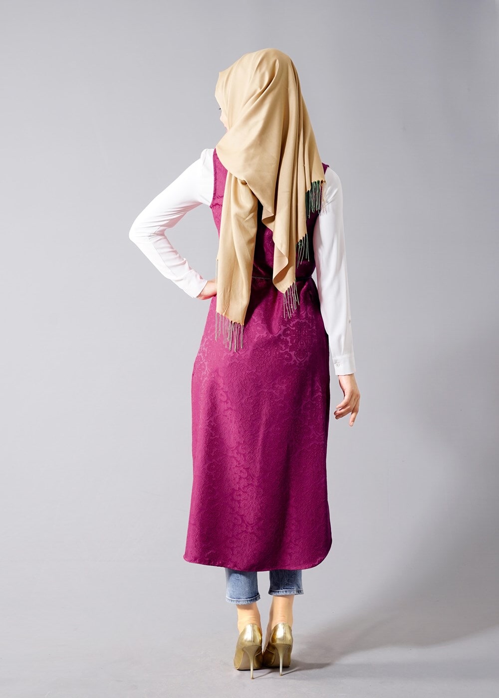 Vêtements hijab FUCHSIA T 8329-1 Actüel Jakarlı Yelek