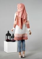 Hijab clothing CREAM T 169 Akkaya Fashion- Kuşaklı Trench