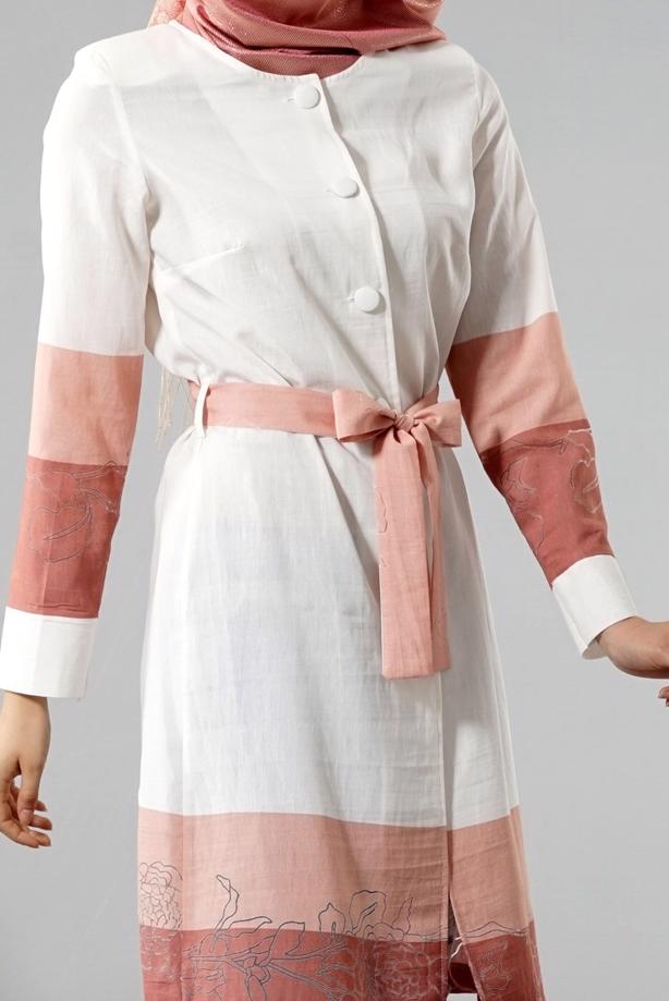 Vêtements hijab  T 169 Akkaya Fashion- Kuşaklı Trench - TRENDTESETTÜR