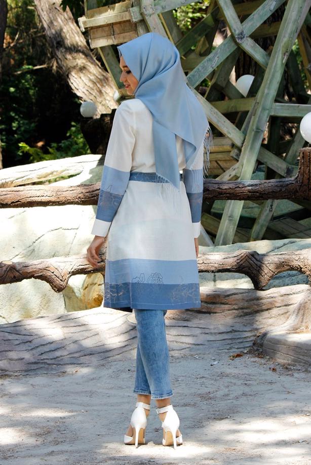 Vêtements hijab  T 169 Akkaya Fashion- Kuşaklı Trench - TRENDTESETTÜR