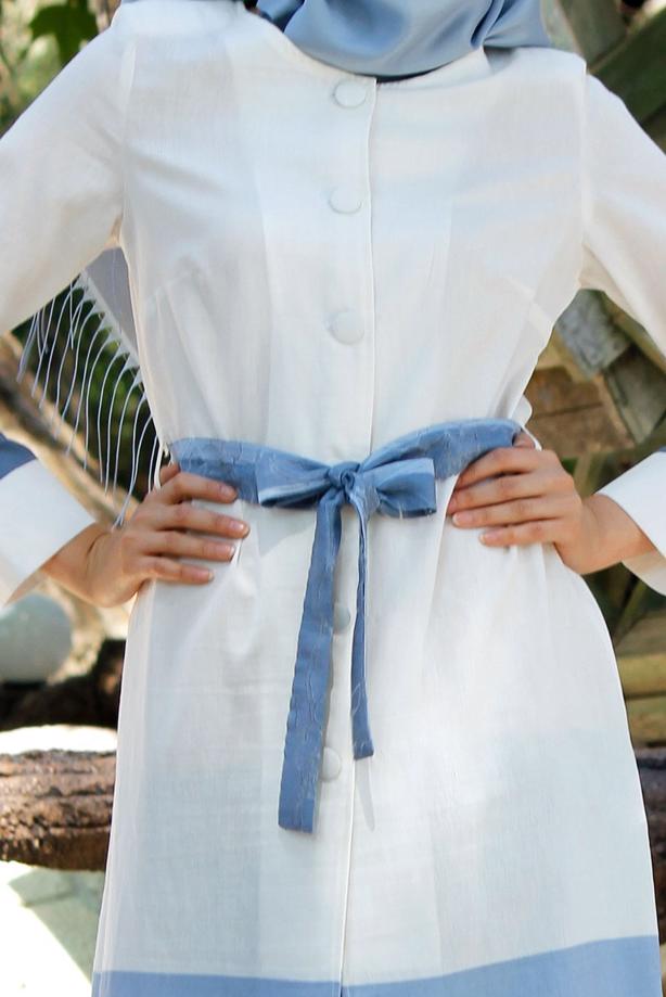 Vêtements hijab  T 169 Akkaya Fashion- Kuşaklı Trench - TRENDTESETTÜR