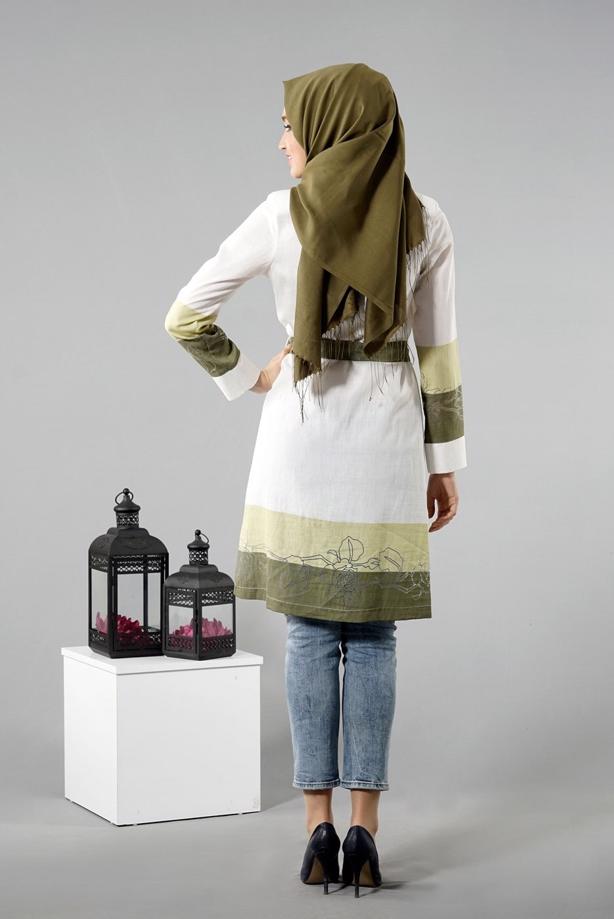 Vêtements hijab  T 169 Akkaya Fashion- Kuşaklı Trench - TRENDTESETTÜR