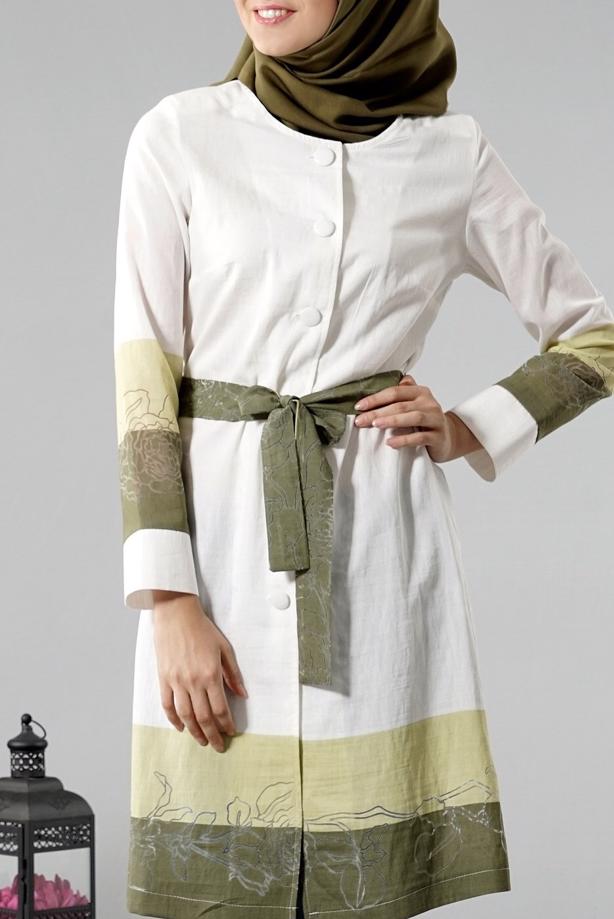 Vêtements hijab  T 169 Akkaya Fashion- Kuşaklı Trench - TRENDTESETTÜR