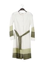 Vêtements hijab CRÈME T 169 Akkaya Fashion- Kuşaklı Trench