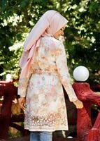 Vêtements hijab POUDRE T 170 Akkaya Fashion-Dijital Baskılı Trench