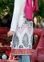 Vêtements hijab CRÈME T 214 Akkaya Fashion-Etnik Desen Klipsli Trench