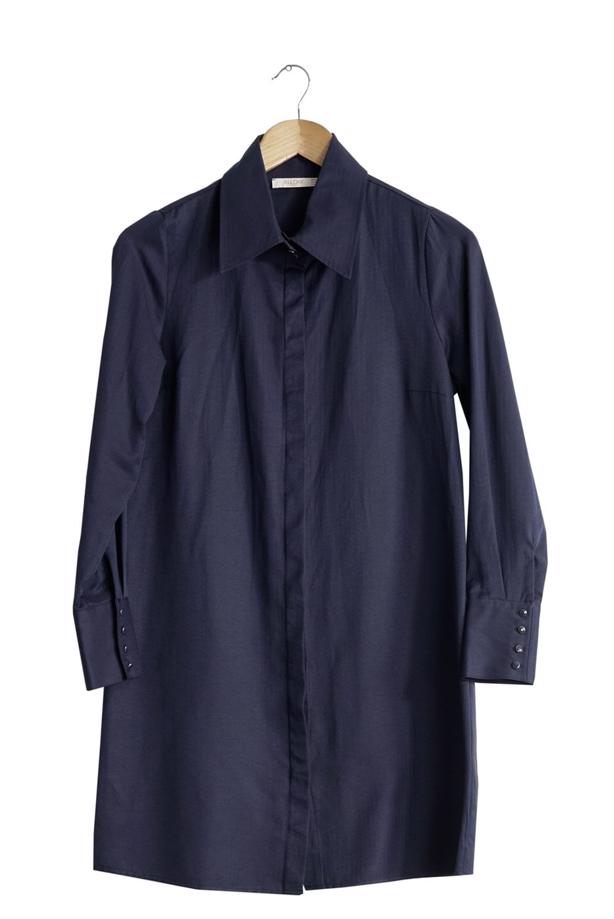 Vêtements hijab  T 1040 Allday Gizli Düğmeli Erkek Yaka Tunik - TRENDTESETTÜR