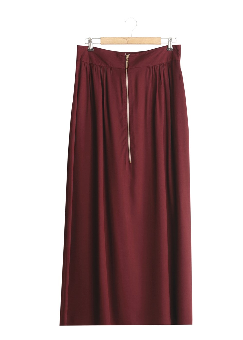 Tesettür giyim BORDO T 6937 Allday Fermuarlı Cepli Etek