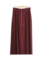 Tesettür giyim BORDO T 6937 Allday Fermuarlı Cepli Etek