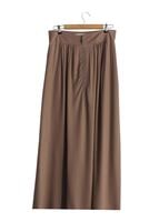 Tesettür giyim KAHVE T 6937 Allday Fermuarlı Cepli Etek