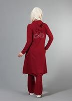 Tesettür giyim BORDO T 40105 Allday Fermuarlı Eşofman Takım