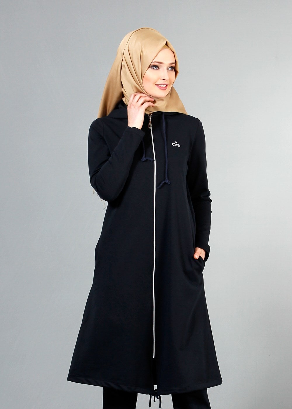 Hijab clothing NAVY BLUE T 40105 Allday Fermuarlı Eşofman Takım