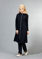 Hijab clothing NAVY BLUE T 40105 Allday Fermuarlı Eşofman Takım