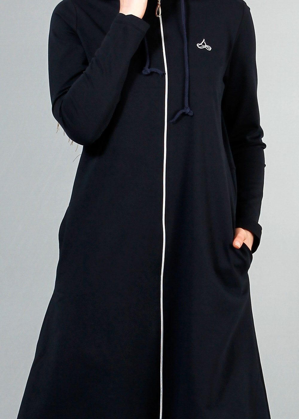 Hijab clothing NAVY BLUE T 40105 Allday Fermuarlı Eşofman Takım