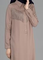 Tesettür giyim PUDRA T 50359 Allday Püsküllü Uzun Tunik