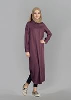 Tesettür giyim PEMBE T 50561 Allday Patlı Uzun Tunik