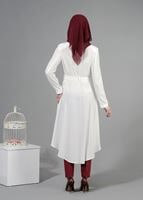 Tesettür giyim KREM T 1439 Feris Tesettür Trench-Alv Fashion