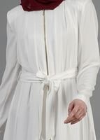 Tesettür giyim KREM T 1439 Feris Tesettür Trench-Alv Fashion