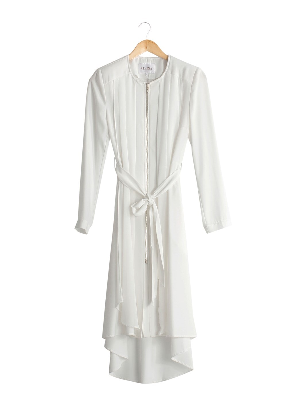 Tesettür giyim KREM T 1439 Feris Tesettür Trench-Alv Fashion