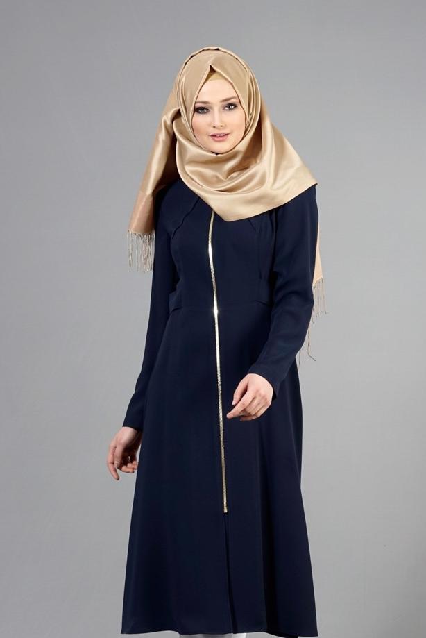 Hijab clothing  T 1445 Marca Tesettür Trench-Alv Fashion - TRENDTESETTÜR