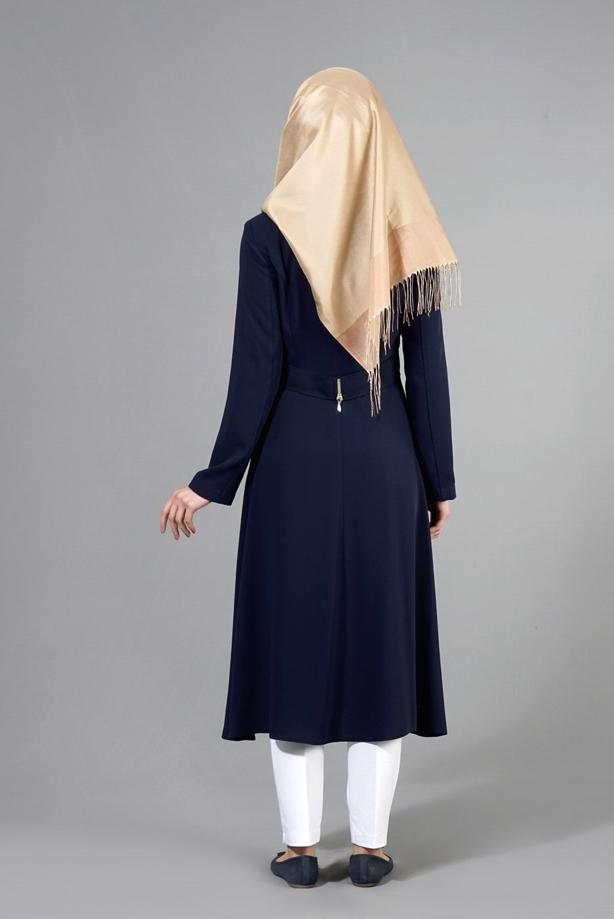 Hijab clothing  T 1445 Marca Tesettür Trench-Alv Fashion - TRENDTESETTÜR