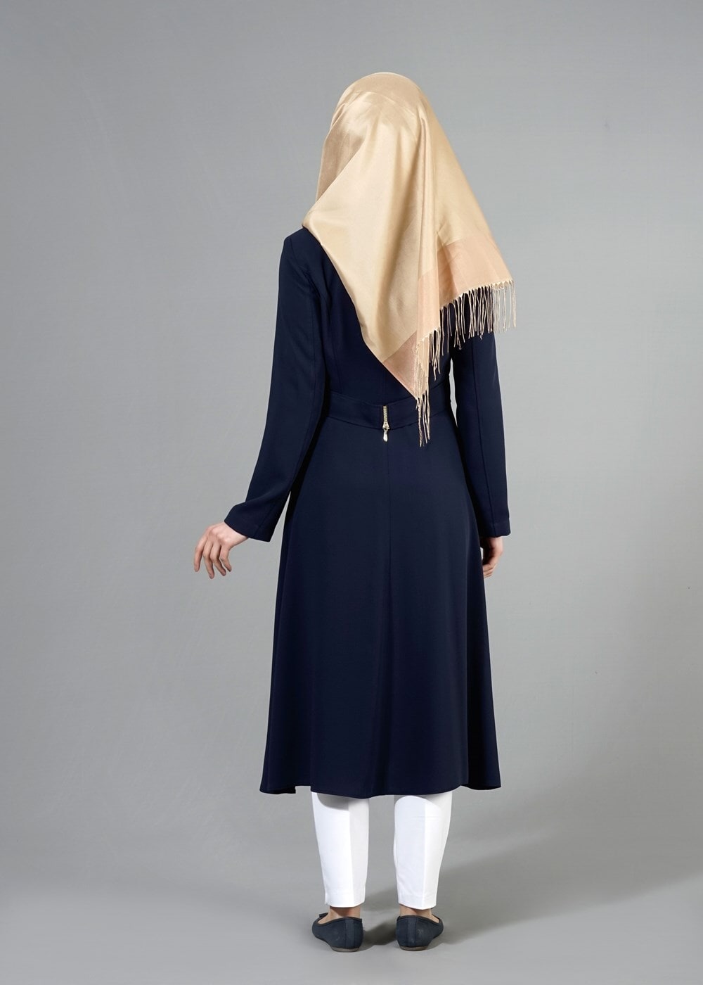 Tesettür giyim LACİVERT T 1445 Marca Tesettür Trench-Alv Fashion