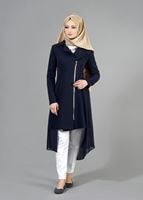 Tesettür giyim LACİVERT T 1446 Nazenin Trench-Alv Fashion