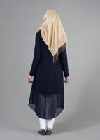 Tesettür giyim LACİVERT T 1446 Nazenin Trench-Alv Fashion