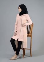 Tesettür giyim PUDRA T 1446 Nazenin Trench-Alv Fashion