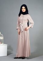 Tesettür giyim EKRU T 1453 Adelina Pardesü-Alv Fashion