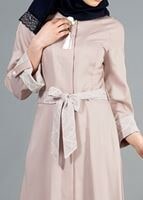 Tesettür giyim EKRU T 1453 Adelina Pardesü-Alv Fashion