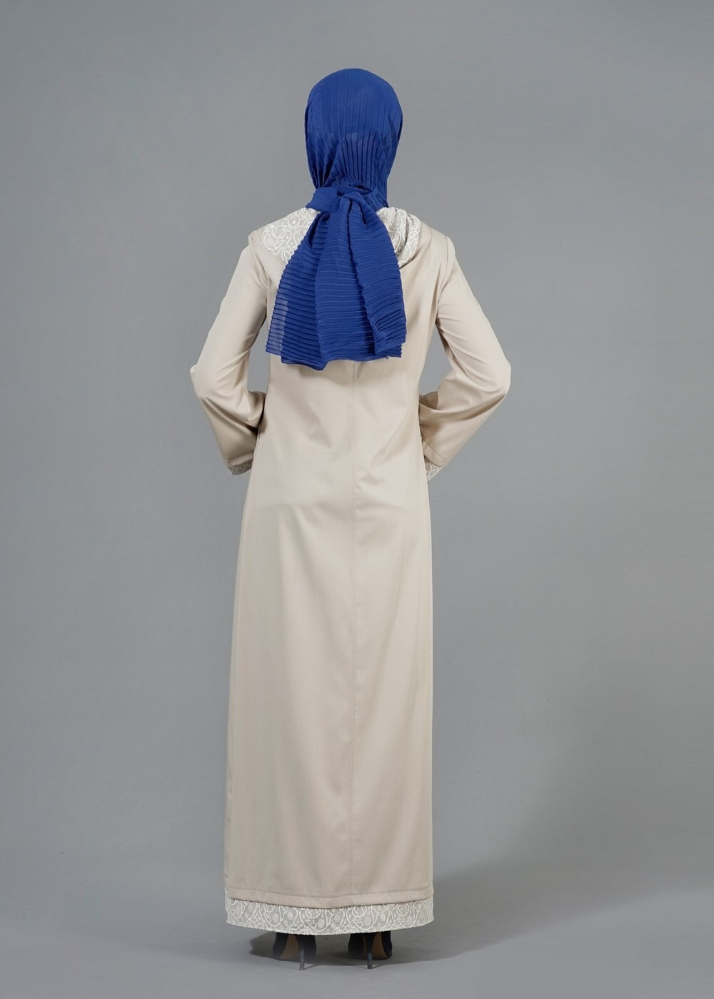 Tesettür giyim BEJ T 1456 Adelina Tesettür Pardesü-Alv Fashion