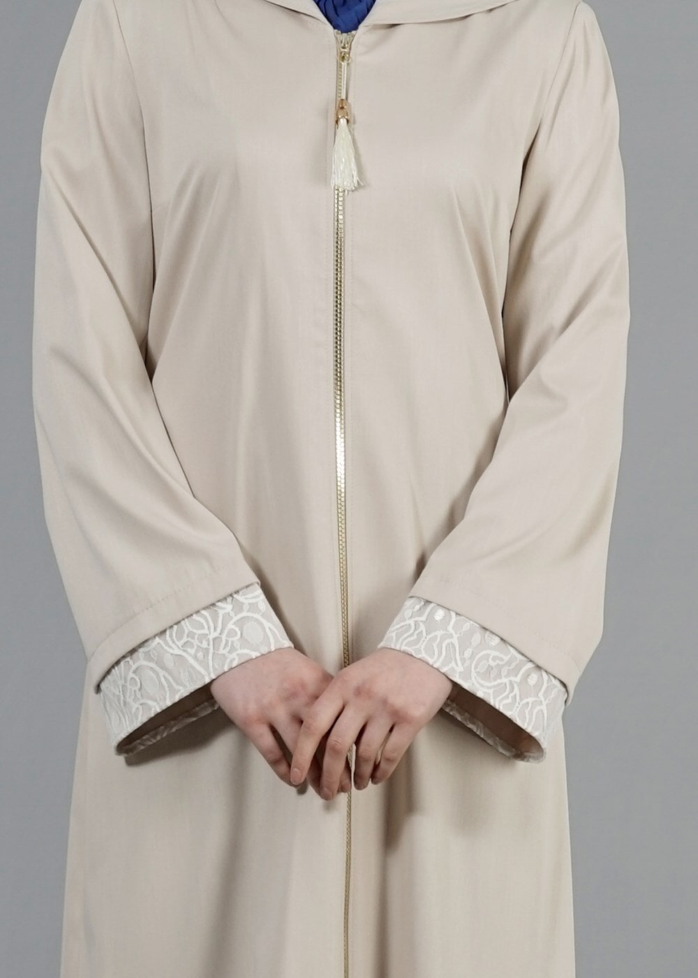 Tesettür giyim BEJ T 1456 Adelina Tesettür Pardesü-Alv Fashion