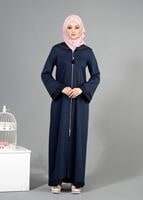 Tesettür giyim LACİVERT T 1456 Adelina Tesettür Pardesü-Alv Fashion