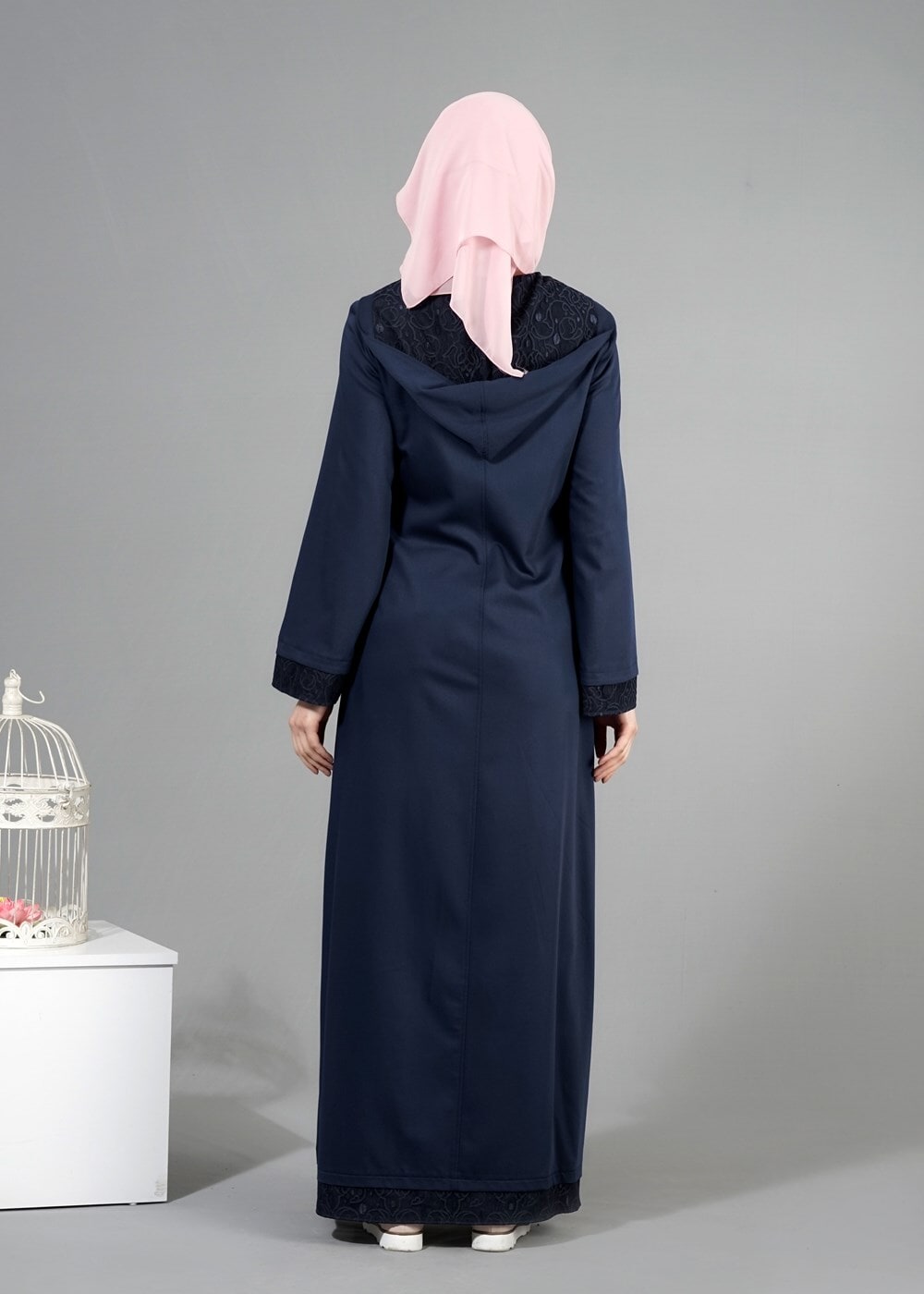 Tesettür giyim LACİVERT T 1456 Adelina Tesettür Pardesü-Alv Fashion