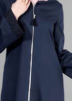 Tesettür giyim LACİVERT T 1456 Adelina Tesettür Pardesü-Alv Fashion