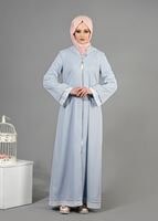 Tesettür giyim MAVİ T 1456 Adelina Tesettür Pardesü-Alv Fashion