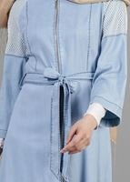 Tesettür giyim MAVİ T 1458 Miro Trench-Alv Fashion