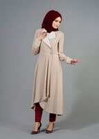 Tesettür giyim BEJ T 1464 Farah  Tesettür Trench-Alv Fashion