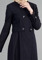 Tesettür giyim LACİVERT T 1467 Ardıç Tesettür Trench-Alv Fashion