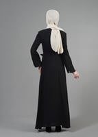 Tesettür giyim SİYAH T 1479 Petek Tesettür Pardesü-Alv Fashion